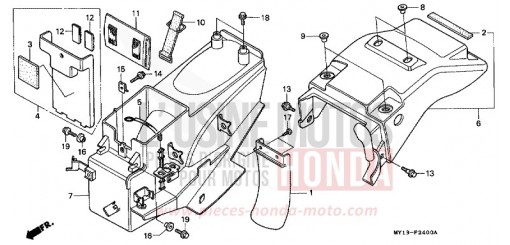 KOTFLUEGEL, HINTEN XRV750R de 1994